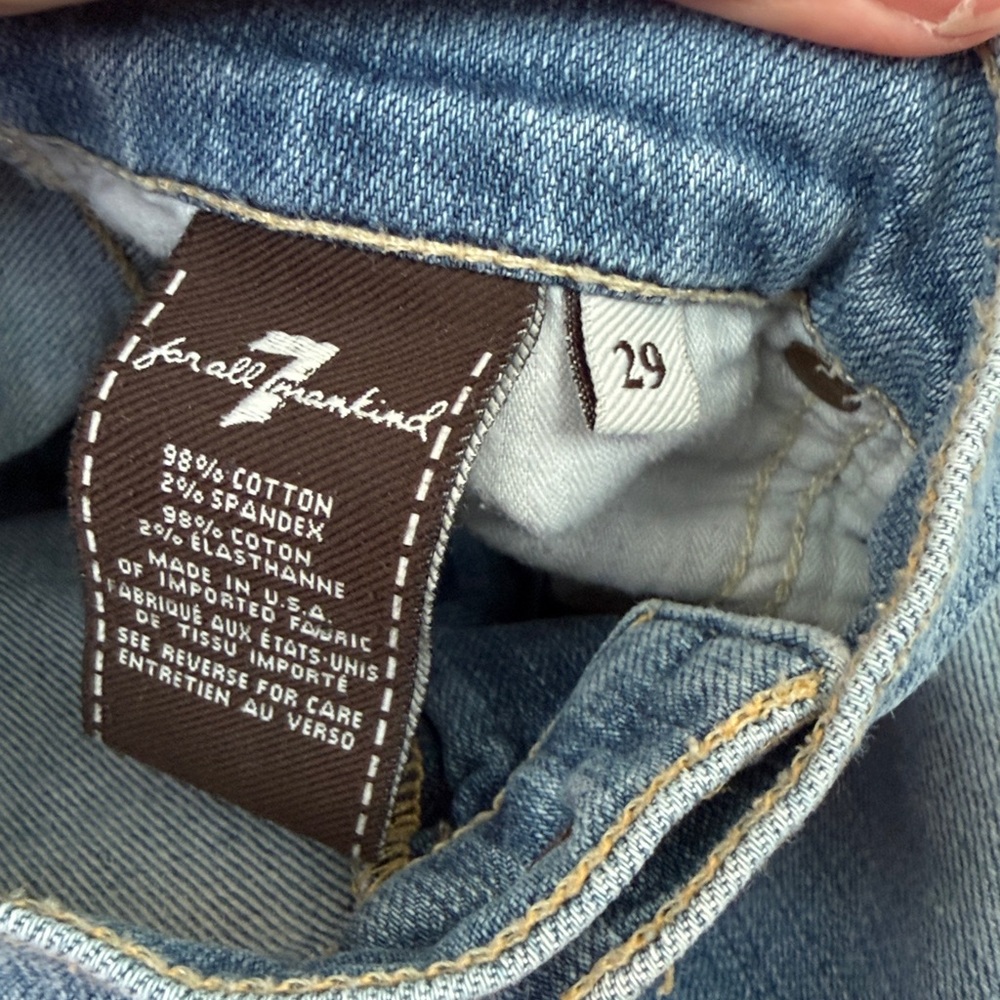 7 For All Mankind Light Blue Cropped Ankle Jeans - Picture 5 of 5